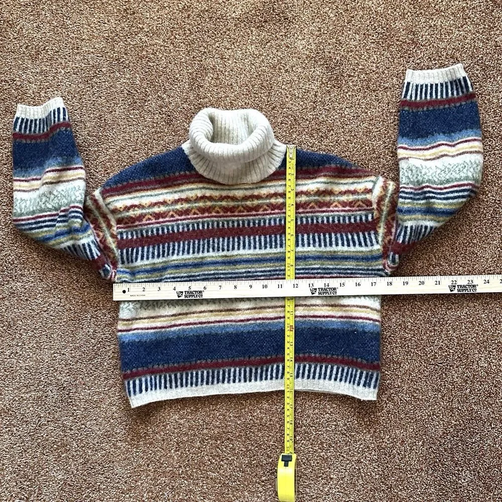 United Colors Of Benetton Sweater Youth Sm Cropped Shetland Fair Isle Nordic